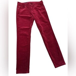 Kut From The Kloth Diana Skinny Petite Soft Corduroy Wine Red 5 Pocket Jean 6P